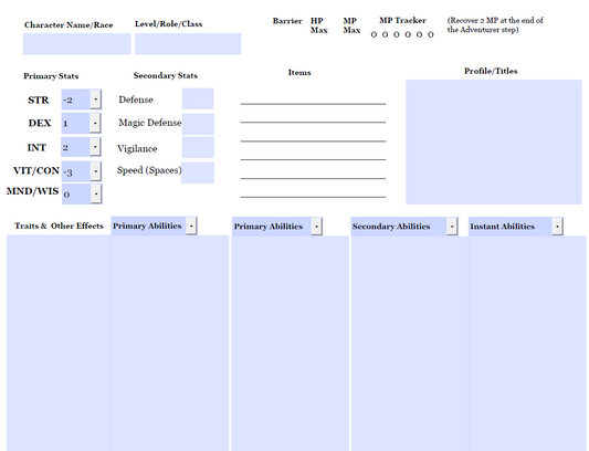 Limit Break 20 Fillable Character Sheet (PDF)